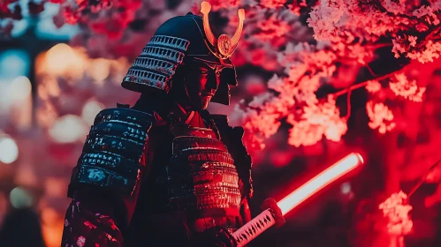 Red Light Samurai with Sword