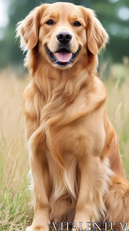 AI ART Cheerful Golden Retriever Portrait