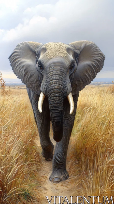 Elephant in the Wild AI Image