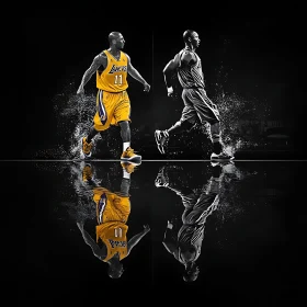 Mirrored Basketball Players