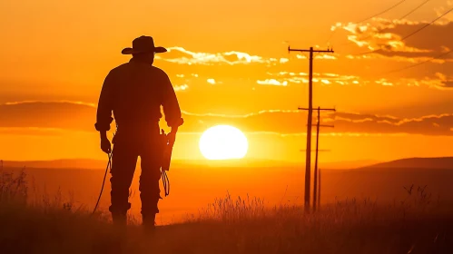 Western Sunset Silhouette