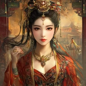 Portrait of a Woman in Traditional Dress