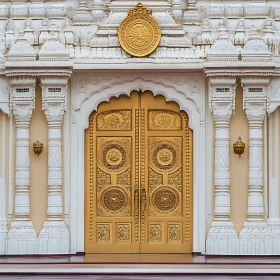 Elaborate Entrance with Golden Door