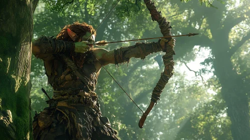 Forest Elf Archer Ready to Strike