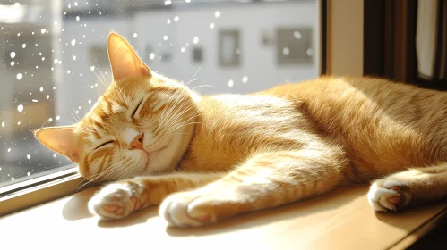Peaceful Cat on Windowsill