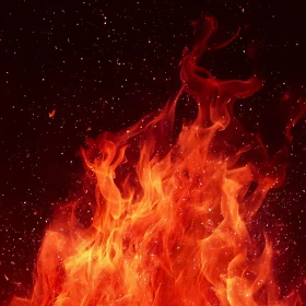 Roaring Flames and Flying Sparks in Darkness