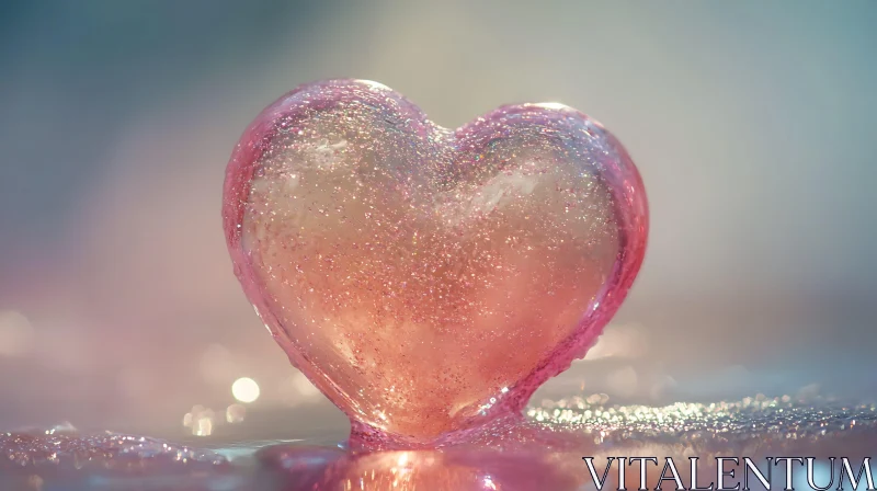 Pink Glitter Heart of Love