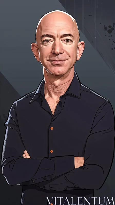 Illustrated Portrait of Jeff Bezos