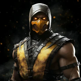 Masked Warrior with Fiery Eyes