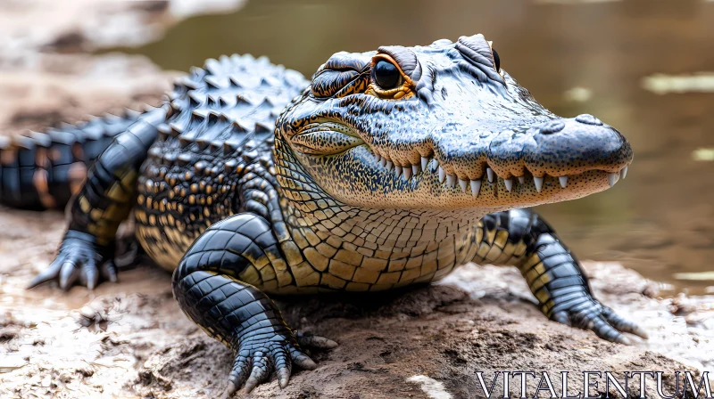 Riverbank Alligator Close-Up