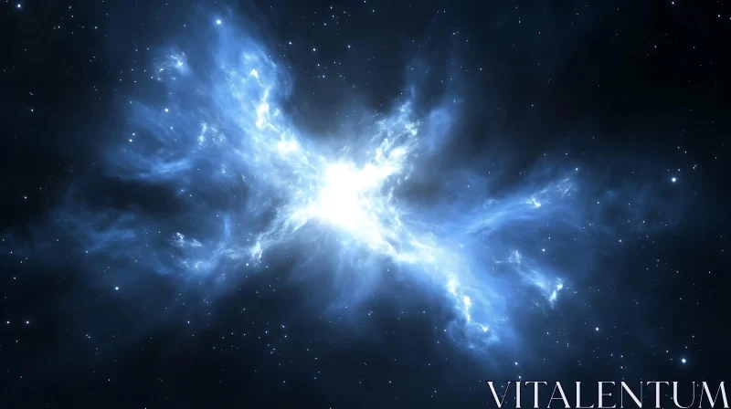 Cosmic Nebula with Starry Sky