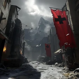 Old Town Under Mountain's Gaze