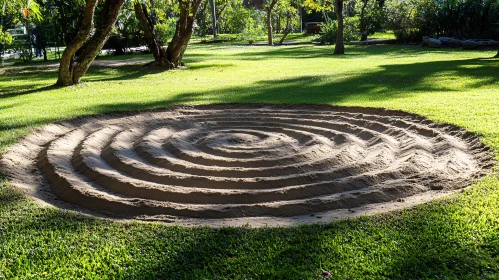 Spiral Sand Art on Lawn