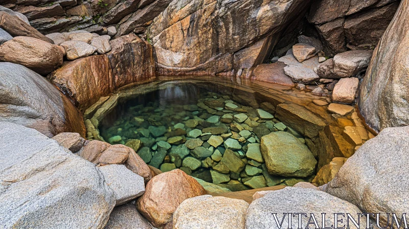 Tranquil Pool Amidst Multicolored Rocks