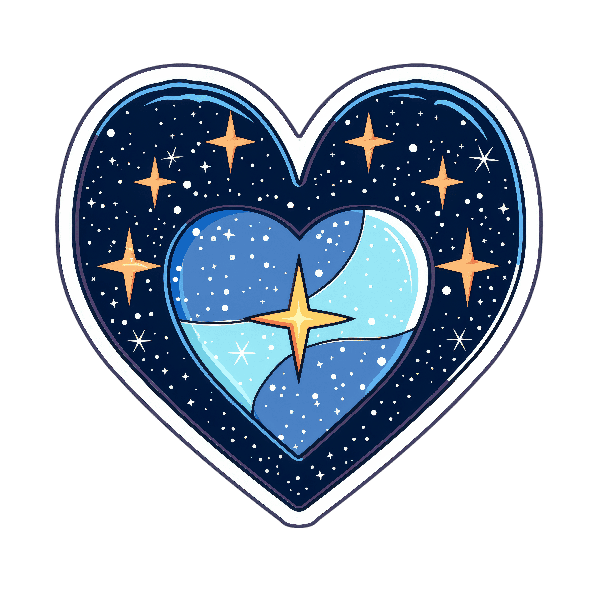 Galactic Heart and Stars Illustration