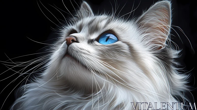 Serene Feline Gaze with Lush Fur