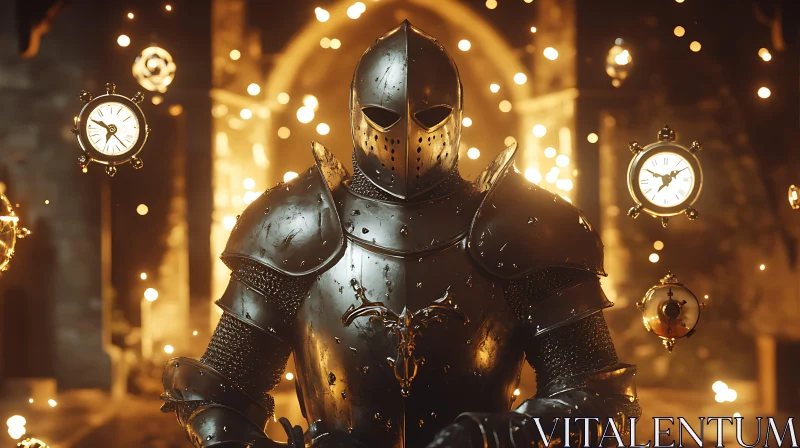 Knight in Armor with Timepieces