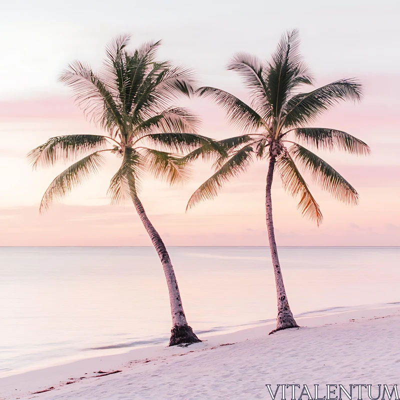 Tropical Sunset Palm Trees Landscape