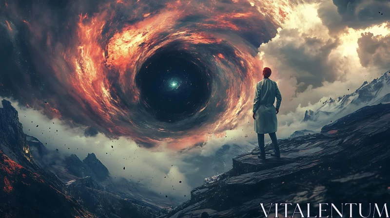 Man Stares at a Portal in the Sky
