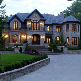 Grand Stone Mansion with Beautiful Garden