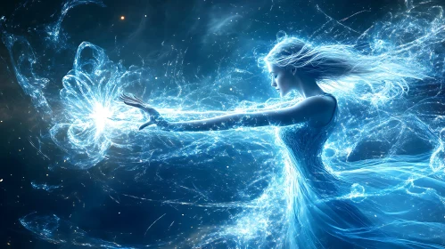 Mystical Woman with Energy Sphere