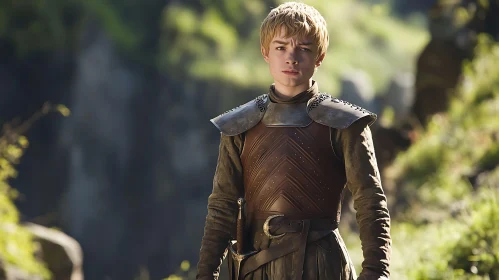 Young Warrior in Medieval Attire