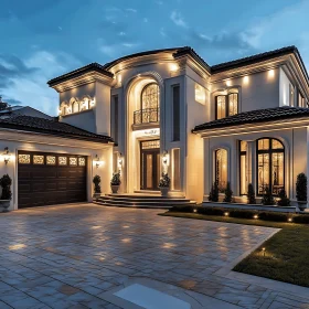 Elegant Luxurious Mansion at Twilight