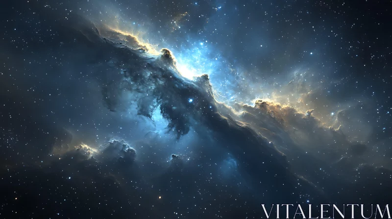 Cosmic Cloud Amidst Starry Night