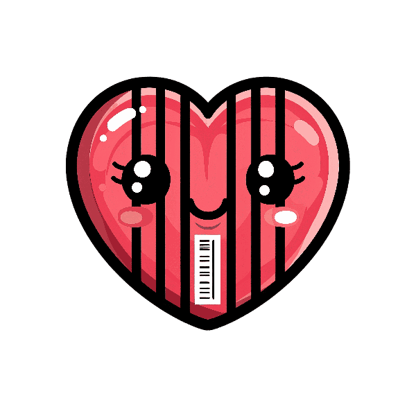 Playful Heart with Barcode Design