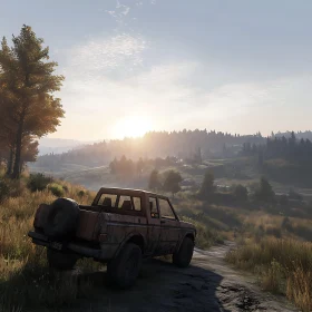 Rustic Truck at Sunrise