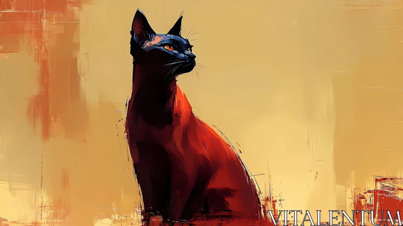 Artistic Feline Portrait in Bold Colors
