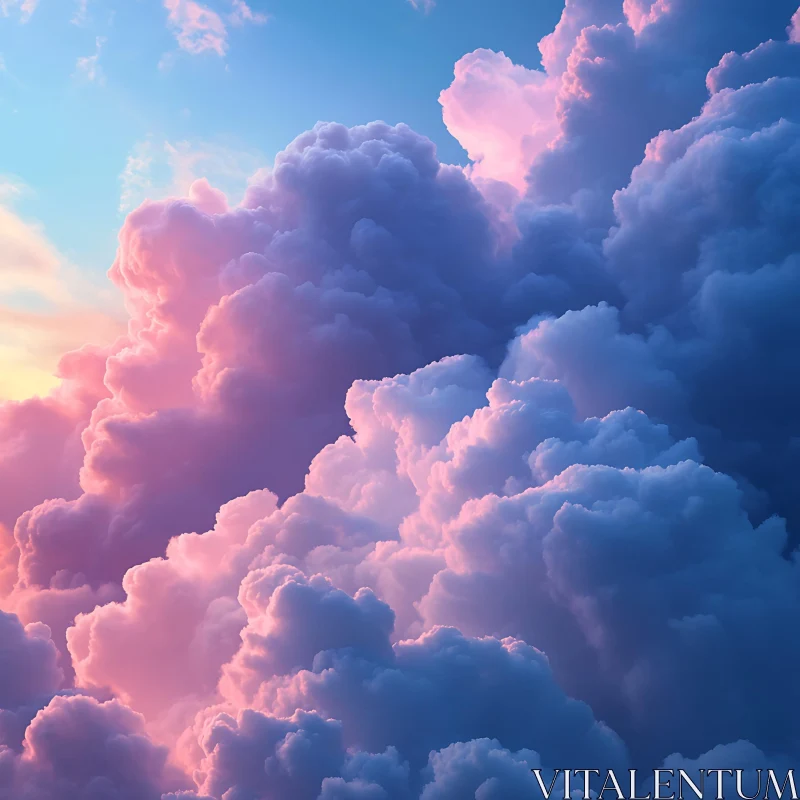 AI ART Dreamy Pastel Sky with Clouds
