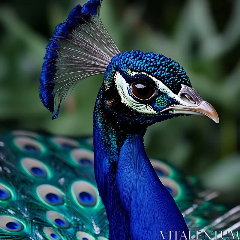 Blue Peacock Close-Up: A Study in Feathers