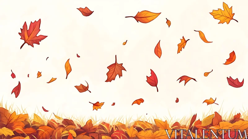 Falling Leaves in Autumn