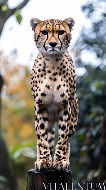 Cheetah Perched in Natural Habitat