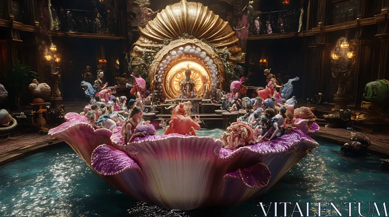 Fantasy Figures in a Floral Vessel