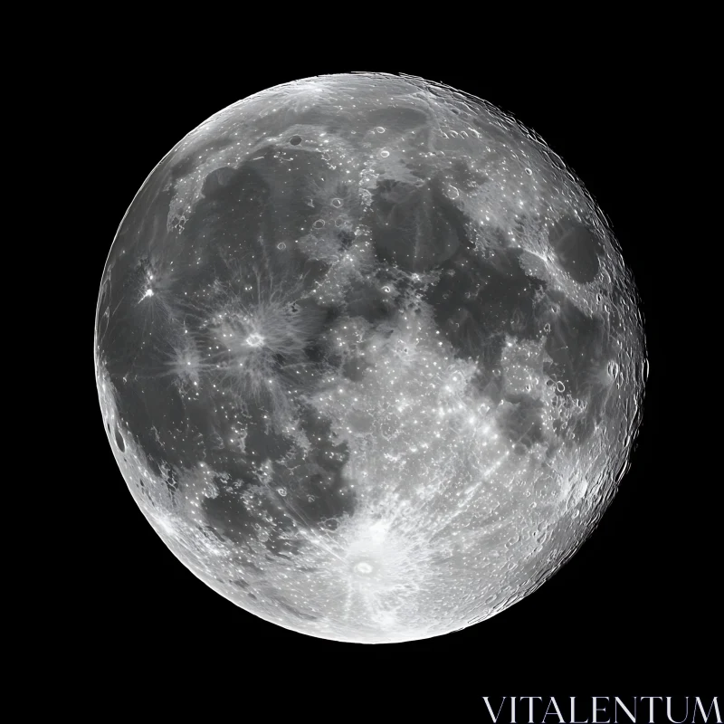 Detailed Lunar Surface: A Celestial Sphere