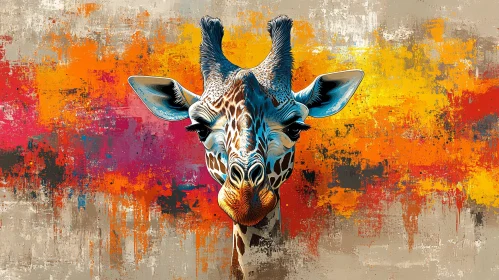 Vibrant Giraffe Digital Painting