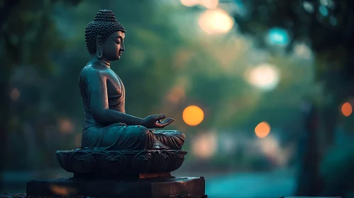 Zen Buddha Statue in Contemplation
