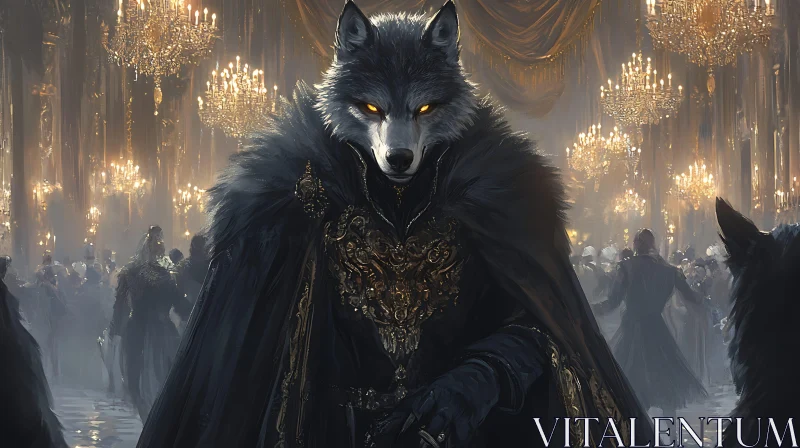 Elegant Werewolf in Opulent Setting