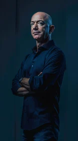 Portrait of Jeff Bezos in a Dark Room