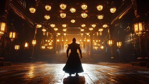Figure in a Hall of Lanterns