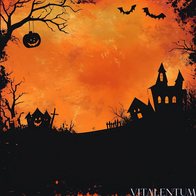 Halloween Night with Haunted Houses