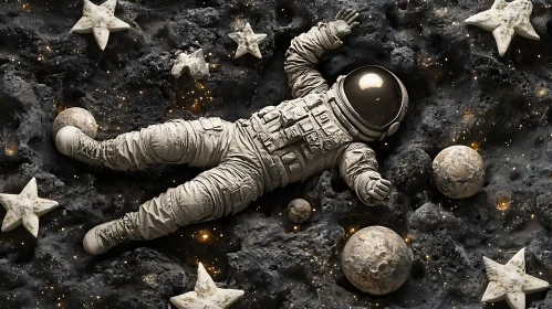 Weightless Astronaut in Starry Expanse