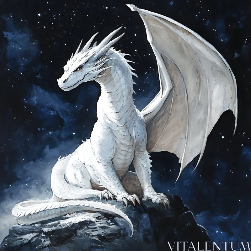 Fantasy Dragon Art: White Dragon Portrait