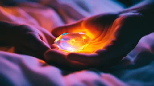 Radiant Gemstone Held in Palms