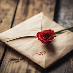 Romantic Rose and Heartfelt Letter Still Life