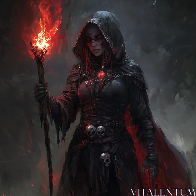 Dark Witch with Fire Staff