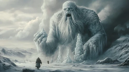 Colossal Yeti in Frozen Wasteland