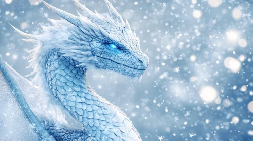 Icy Dragon in Winter Wonderland